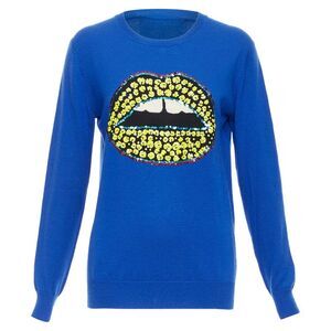 Markus Lupfer merino wool sequin lip sweater